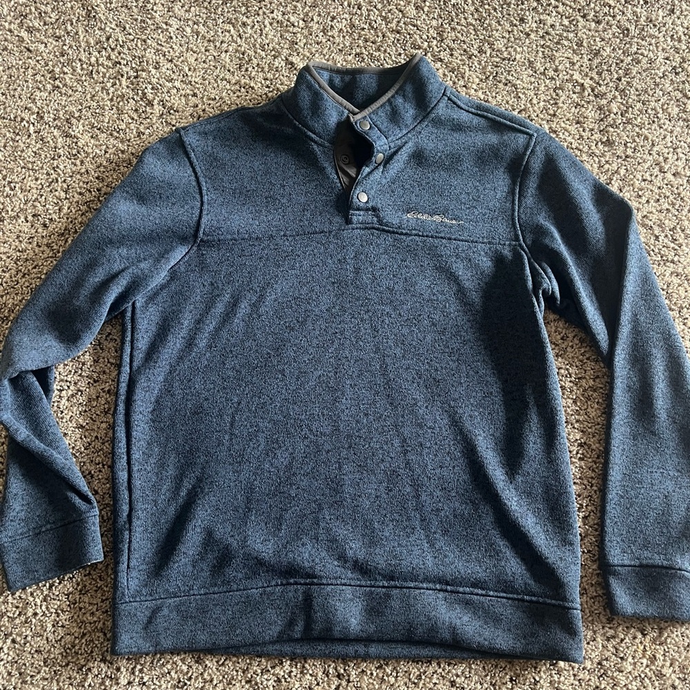 Eddie Bauer Men’s Blue Quarter-Zip Pullover
